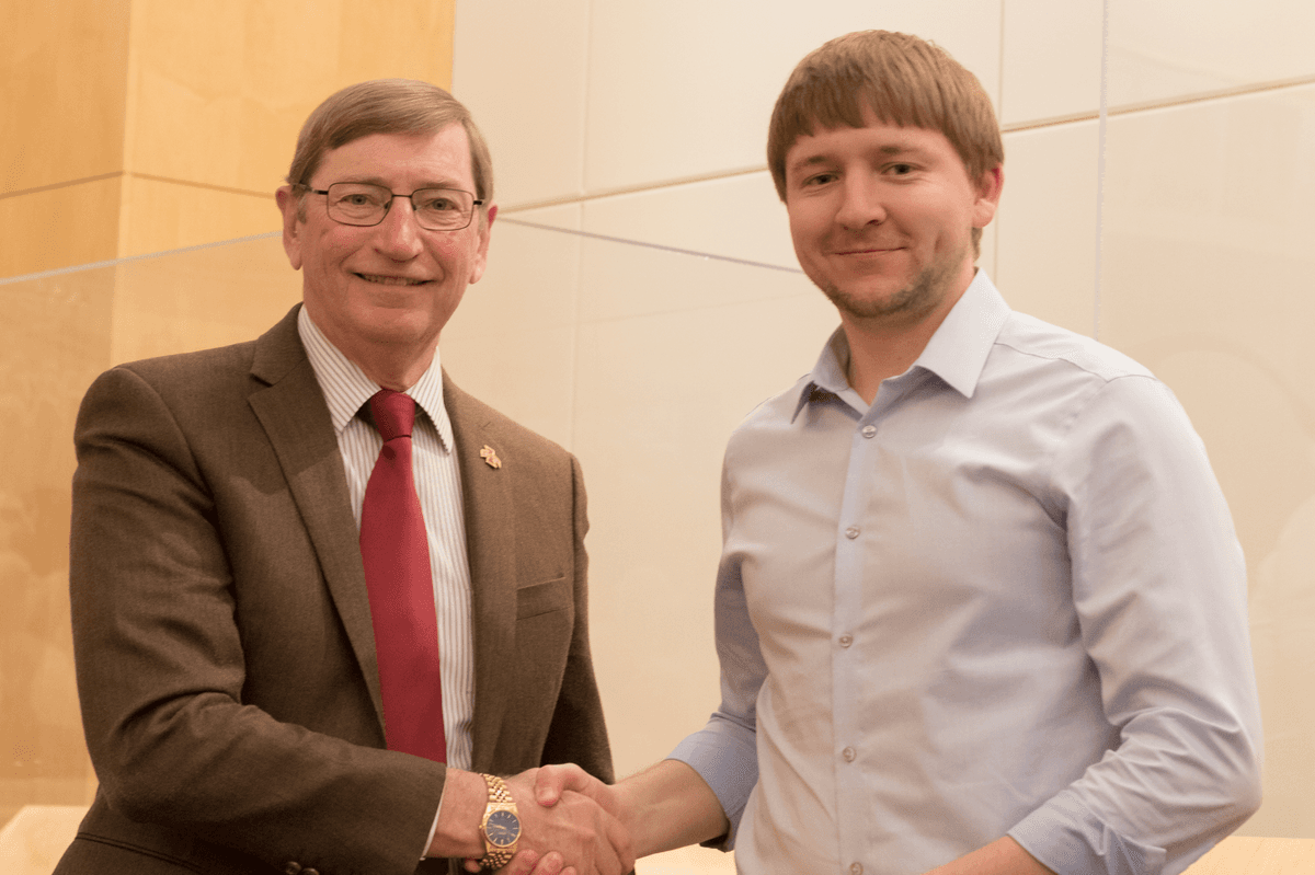 Austin receiving Animal Science Research Excellence Award in 2018