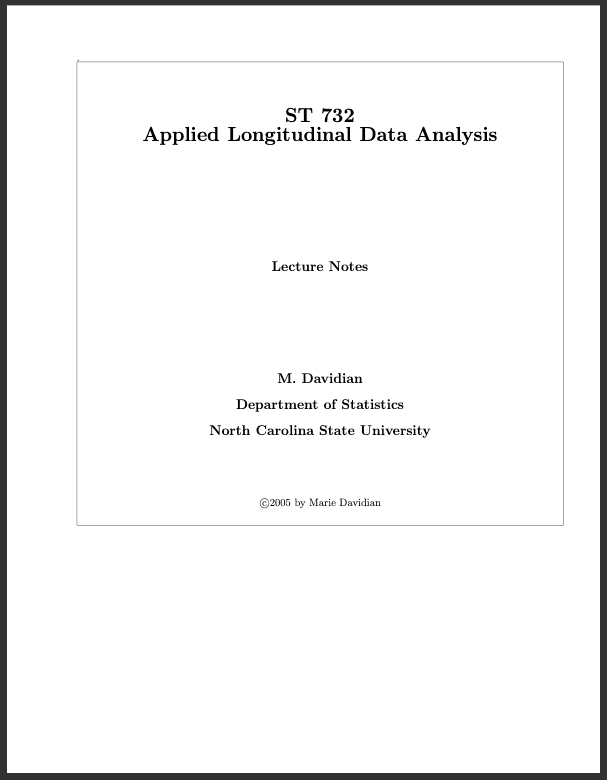 Applied Longitudinal Data Analysis