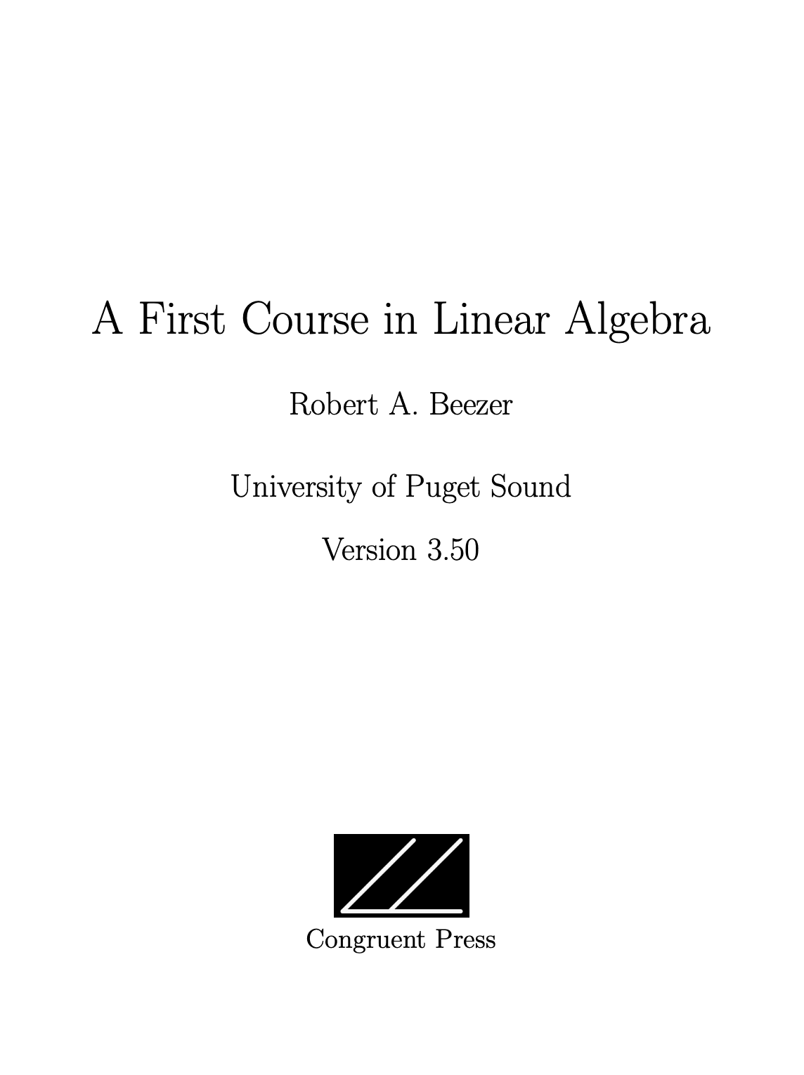 A First Course in Linear Algebra