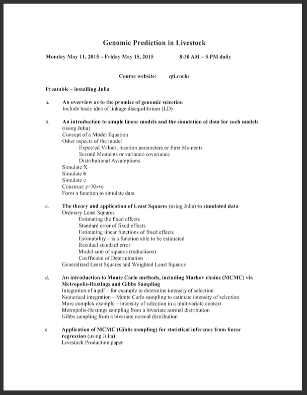 Genomic Prediction Short Course 2015