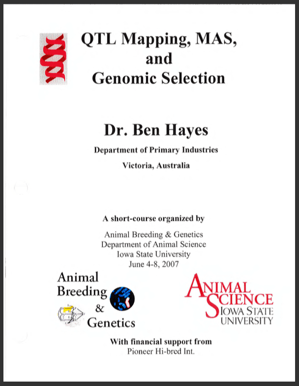 Genomic Selection Short Course