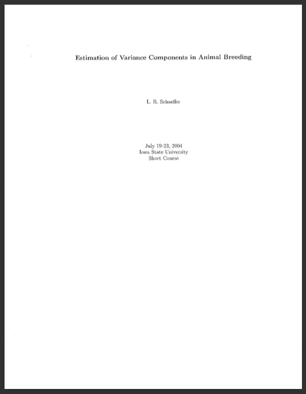 Variance Component Estimation